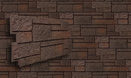 Фасадная панель VOX Sandstone (Сандстоун) в темно-коричневом цвете купить в Твери