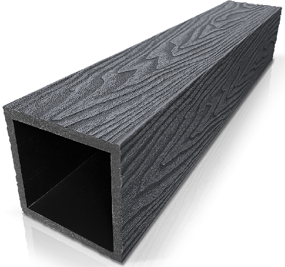 Столб ДПК 3D GardenParkett с текстурой дерева в цвете Графит купить в Твери