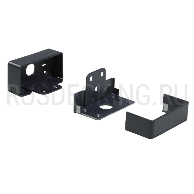 Комплект крепления перил прямое RusDecking Unodeck Графит купить в Твери