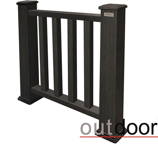 Ограждение из ДПК Outdoor Classic 3D STORM черного цвета купить в Твери
