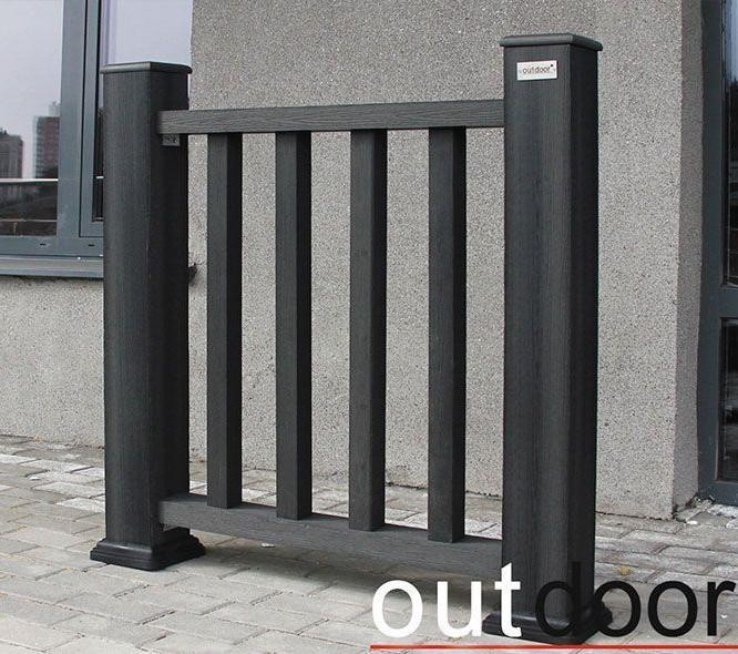 Ограждение из ДПК Outdoor Classic 3D STORM черного цвета купить в Твери