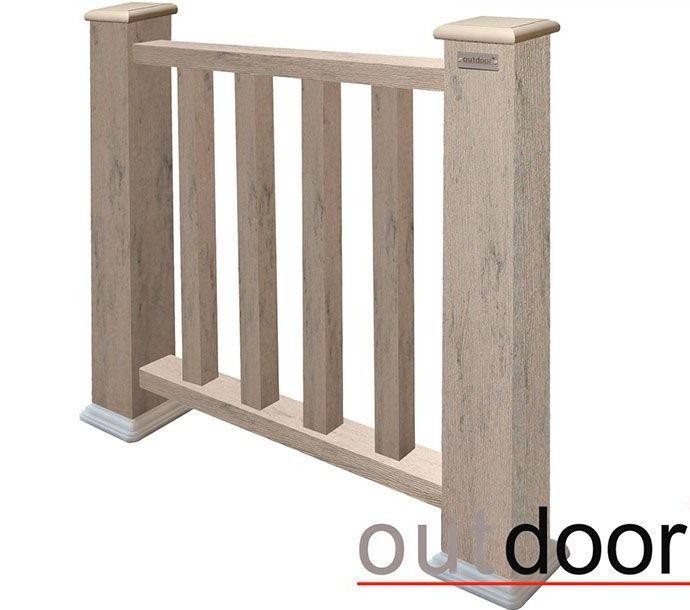Ограждение из ДПК Outdoor Классик 3D STORM в сером миксе купить в Твери