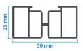 Алюминиевая несущая лага KRONEX 50x25x3000 мм купить в Твери
