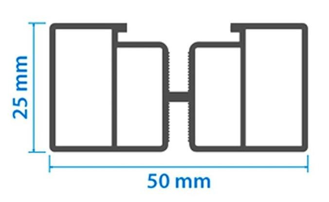 Алюминиевая несущая лага KRONEX 50x25x3000 мм купить в Твери