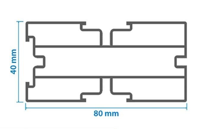 Алюминиевая лага KRONEX 80x40x3000 мм конструктивная купить в Твери