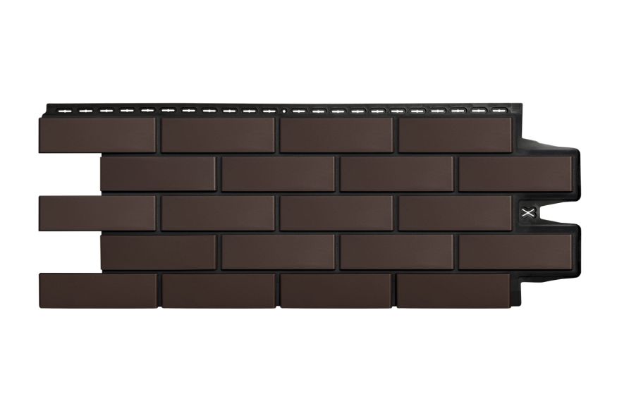 Фасадные панели Grand Line, Клинкерный кирпич Design, Шоколадный, шов RAL 9005  купить в Твери