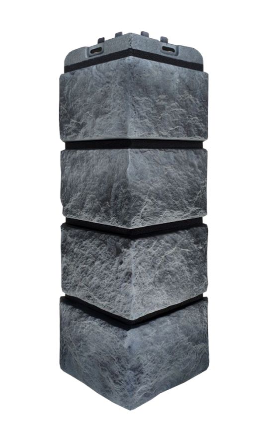Угол наружный Grand Line, Колотый Камень Design Plus, Антрацит (черный шов) купить в Твери