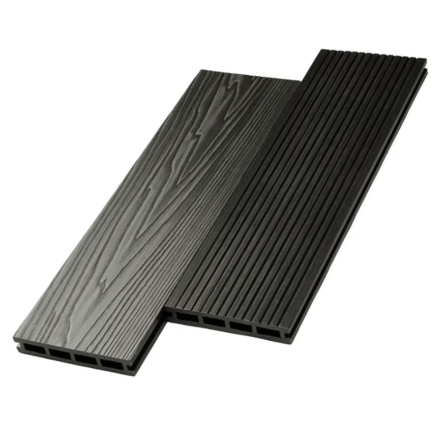 Террасная доска ДПК NanoWood New 3D тиснение + вельвет Графит купить в Твери