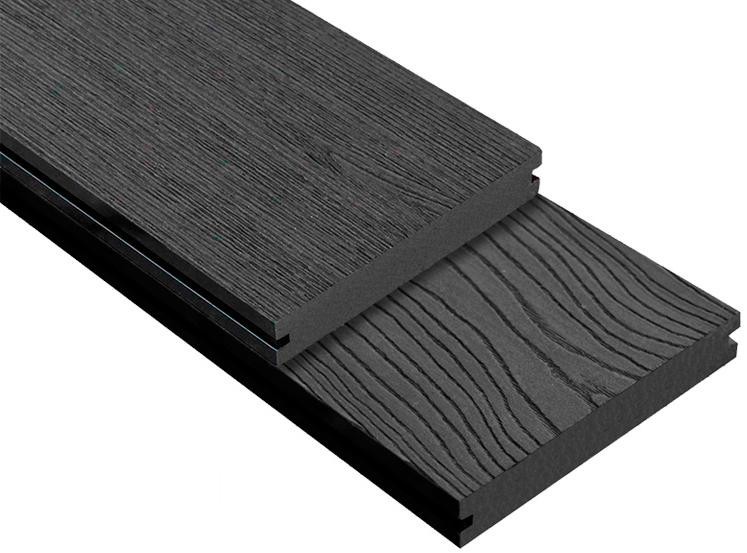 Террасная доска DPK Outdoor 3D полнотелая STORM/OCEAN BLACK черного цвета купить в Твери